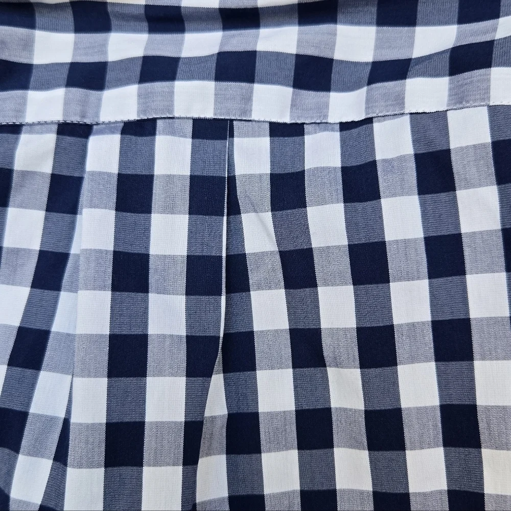 J. Crew Offshore Performance Button Down Plaid Blue And White Shirt Sz Small